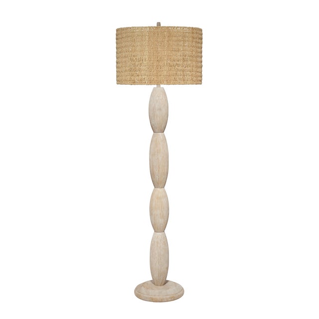2020s Almond Floor Lamp, White Washed Wood For Sale - Image 5 of 5