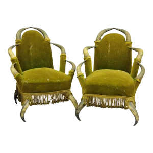 Antique Bull Horn Chairs Austria 1870