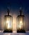 1960s Art Deco Style Mid Century Etched Glass Lead Table Lantern Lamp - set of 2 For Sale - Image 4 of 10