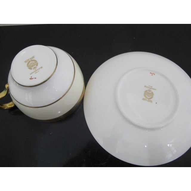 Minton K159 Bone China Buckingham White Gold Gilt Tea Cup & Saucer Set For Sale In Portland, OR - Image 6 of 6