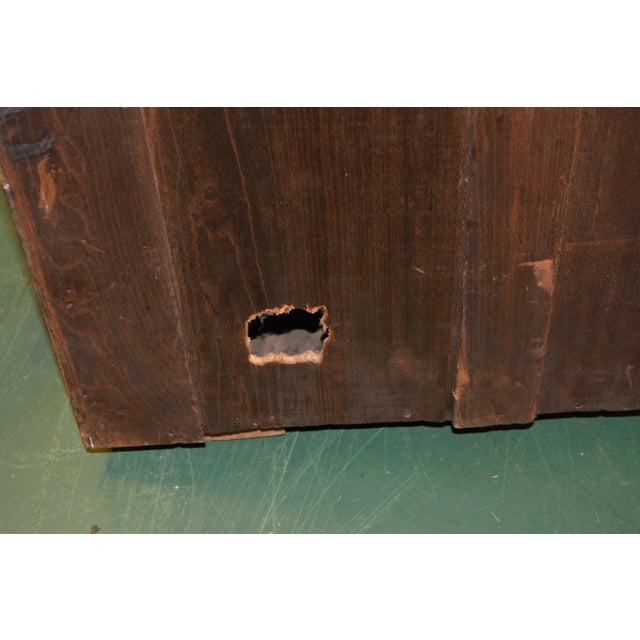 Antique Wooden Single Door Armoire Wardrobe W/ Base Drawer - Coat Closet For Sale - Image 17 of 17