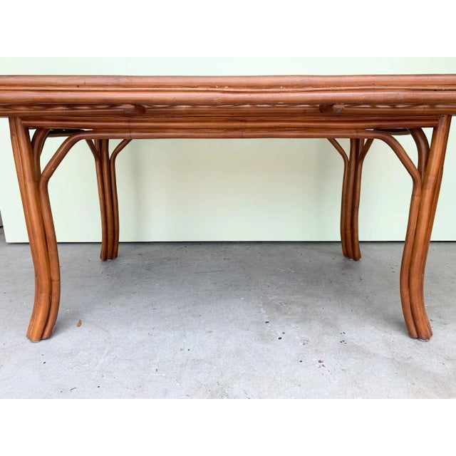 Palm Beach Regency Island Style Rattan Table and Four Chairs - Set of 5 For Sale - Image 9 of 13