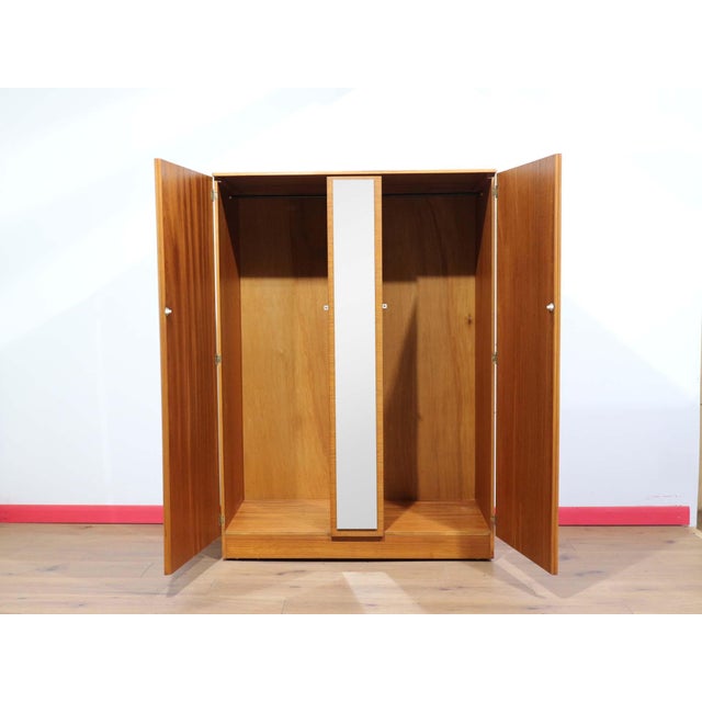 Mid Century Modern Vintage Teak Armoire Wardrobe With Mirror by Austinsuite Danish Style For Sale - Image 11 of 11