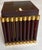 Gabriella Crespi (Italian 1922-2017) resin cylindrical box with polished brass end caps, 1970's. "Gabriella Crespi"...