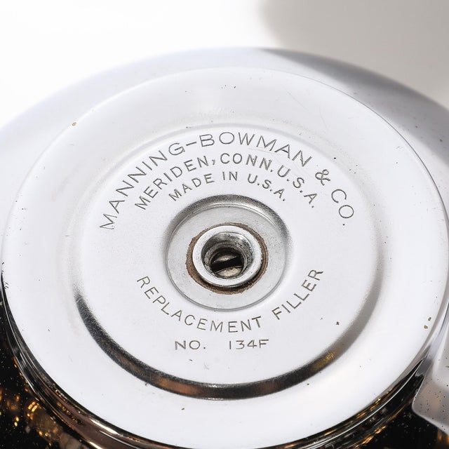 1930s Art Deco Machine Age Chrome Coffee Pot/Pitcher Signed Manning Bowman For Sale - Image 12 of 13