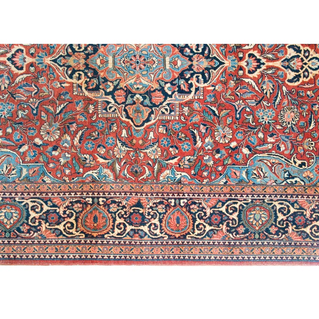 1900 - 1909 Early 20th Century Persian Kashan Rug For Sale - Image 5 of 16