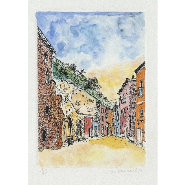 Scilla is a beautiful hand-colored etching on cardboard, realized in 1971 by the italian artist giovanni omiccioli (rome,...