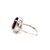 Metal Elegant Oval Garnet Halo Ring With Cubic Zirconia Accents in 925 Silver- Size 6.5 For Sale - Image 7 of 8