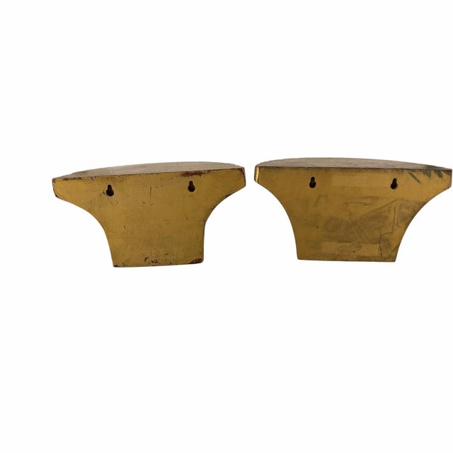 Vintage Fluted Column Decorative Gilded Wall Display Brackets For Sale - Image 6 of 6