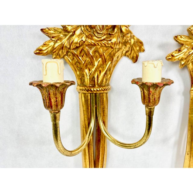 Vintage Belgian Louis XVI Style Gold Wall Lamps, 1990s, Set of 2, in Flawless conditions. Designed before 1890 European...