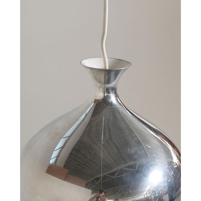 1960s Scandinavian Chromed Metal Ceiling Lamp, 1960s For Sale - Image 5 of 7