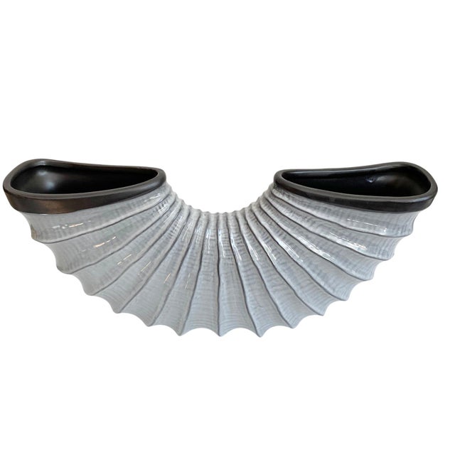 Elevate your home decor with the Nautical Ceramic Large Seashell Inspired Fan Vase, a stunning piece that seamlessly...