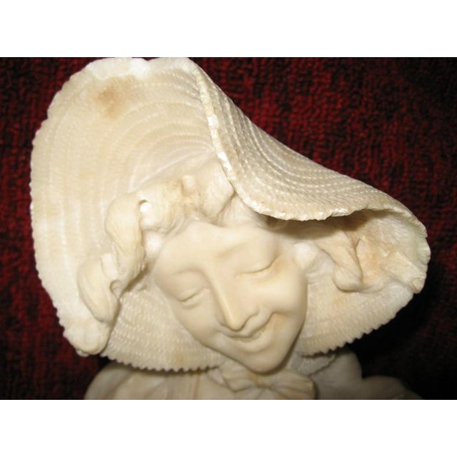 Early 20th Century Marble Bust of a Young Girl Sculpture For Sale - Image 3 of 15