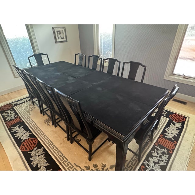 1970s 1970s Vintage Chin Hua by Raymond Sobota Century Dining Room Table and Chairs- Seats 10 For Sale - Image 5 of 5