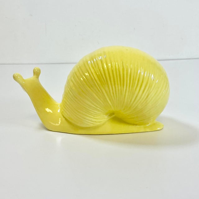 Mid 20th Century 1970s Vintage Folk Art Boho Chic Hollywood Regency Large Snail Figurine For Sale - Image 5 of 13