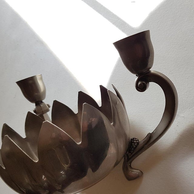Silver-Plated Candlestick with Scent Bowl For Sale - Image 4 of 8