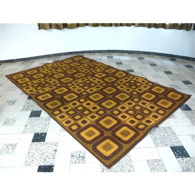 German Op-Art Rug with Abstract Graphic Pattern from Magura, 1960s For Sale - Image 6 of 14