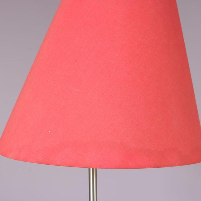 Ceramic Floor Lamp with Red Fabric Hood from Francois Chatain, France, 1970s For Sale - Image 11 of 15