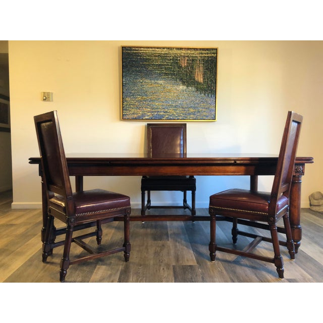 Wood Cherrywood Dining Room Table With Ten 10 Chairs - Set of 11 For Sale - Image 7 of 8