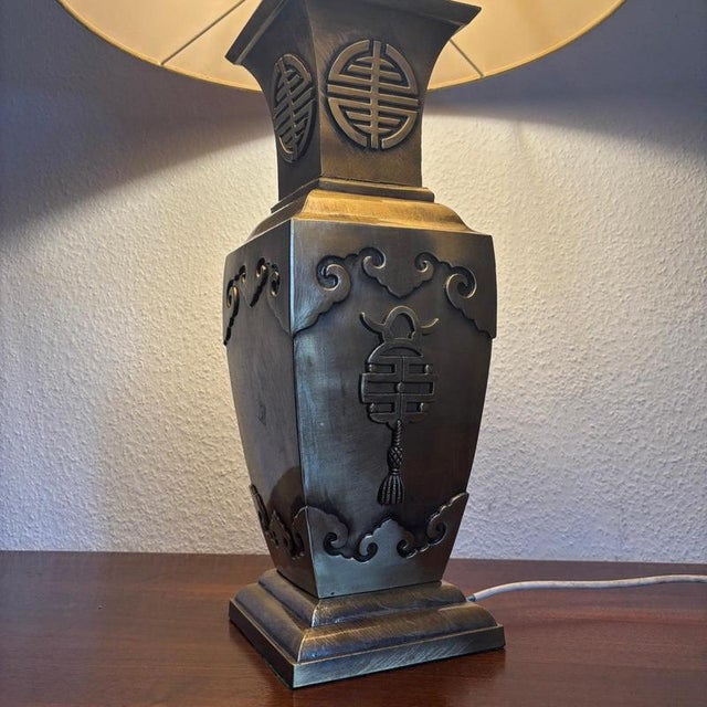 Antique Table Lamp in Brass, Asia For Sale - Image 11 of 14