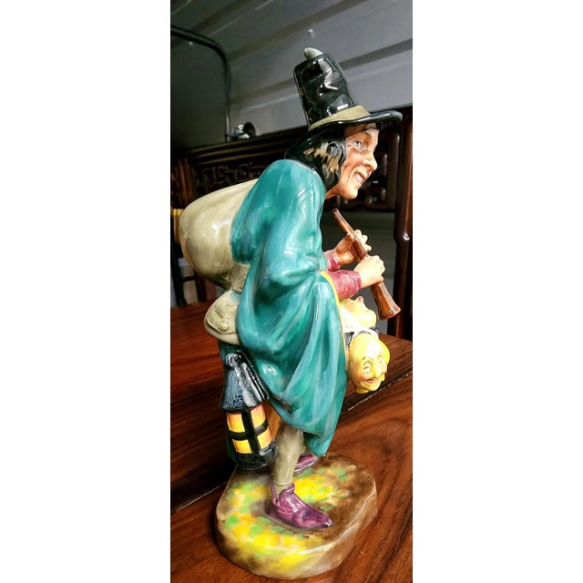 Blue Royal Doulton English Vintage "The Mask Seller" Fine Porcelain Figurine For Sale - Image 8 of 12
