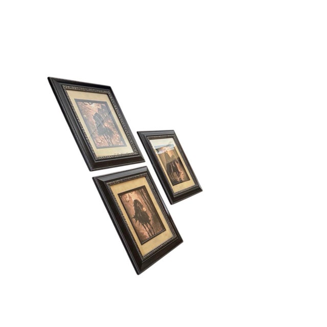 Gothic Set of 3 Framed Headless Horseman Halloween Prints in Ornate Gothic Frames For Sale - Image 3 of 12