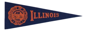 Vintage University of Illinois Felt Flag