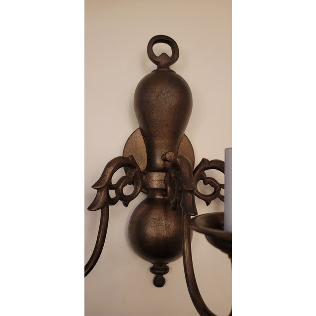 Mid 20th Century Mid 20th Century Bronze 3-Light William's Burge Style Sconce For Sale - Image 5 of 6