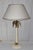 Vintage Table Lamp in Cream-White Lacquered Beech Wood Base and Fabric Shade, 1980s, in Very Good conditions. Designed...