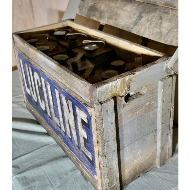 1900 - 1909 Antique Advertising Crate Dating, 1900s For Sale - Image 5 of 8