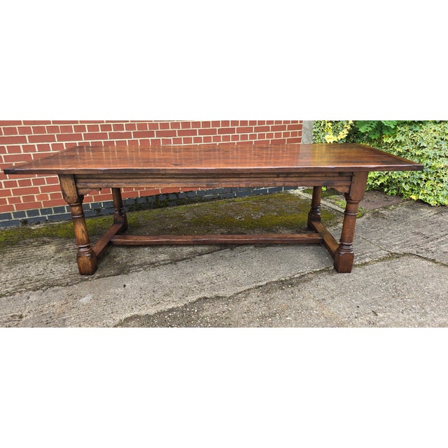 Oak Refectory Kitchen Farmhouse Dining Table, 1920s For Sale - Image 13 of 18