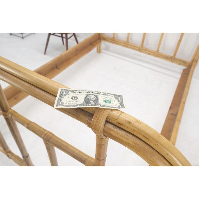 Bent Bamboo Rattan Headboard Footboard Queen Size Bed Mid Century MINT!