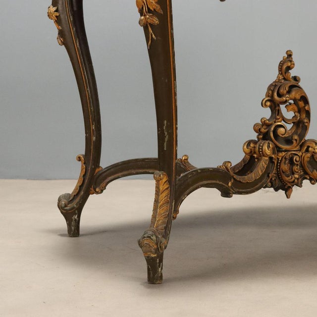 Brown Italian Baroque Carved Wood Table For Sale - Image 8 of 11