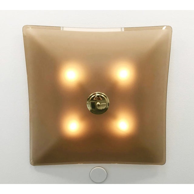 1960s Beveled Glass Flush Mount For Sale - Image 4 of 7