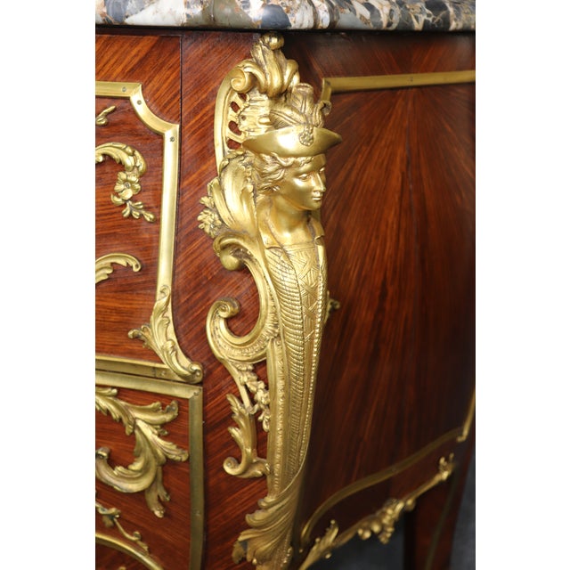 Palatial 19th C. Louis XV Bronze Mounted Figural Marble Top Commode by Rosel For Sale - Image 15 of 15