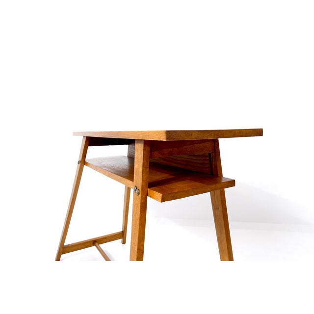 Vintage French Console Table in Oak, 1950s For Sale - Image 9 of 18