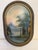 Vintage Atmospheric Mountain Landscape Painting in Ornate Oval Frame For Sale - Image 4 of 4
