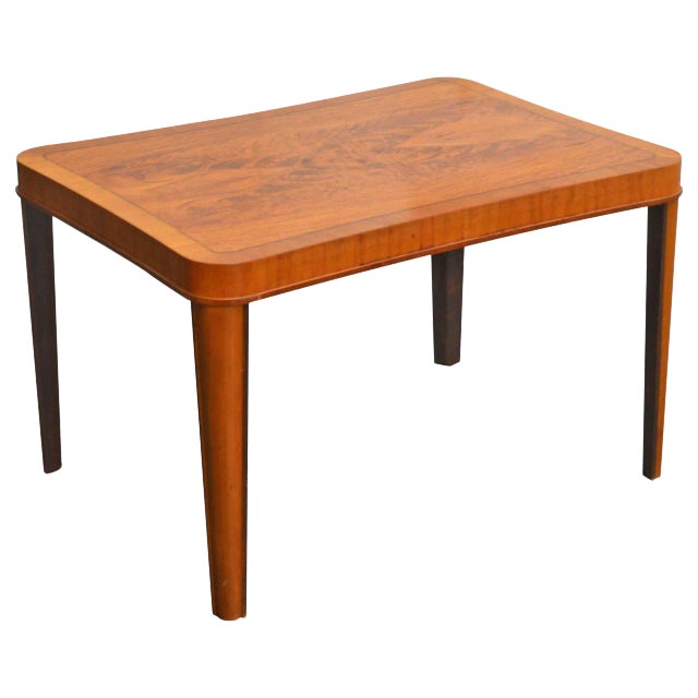 Swedish Art Moderne Walnut Intarsia Coffee or Side Table For Sale