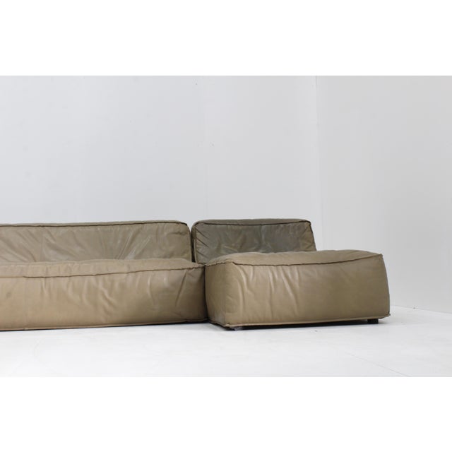 Vintage Modular Green Leather Sofa by Verzelloni, Italy, 1990s, Set of 2 For Sale - Image 6 of 15