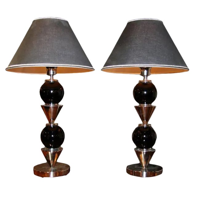 Italian Steel Ball Lamps For Sale