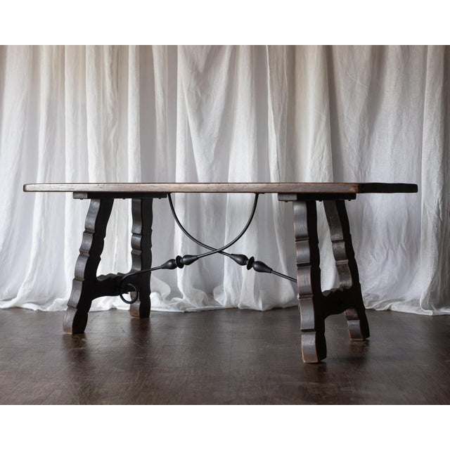 Lyre Leg Catalan Style Trestle Table - From France Late 1800s For Sale - Image 6 of 18