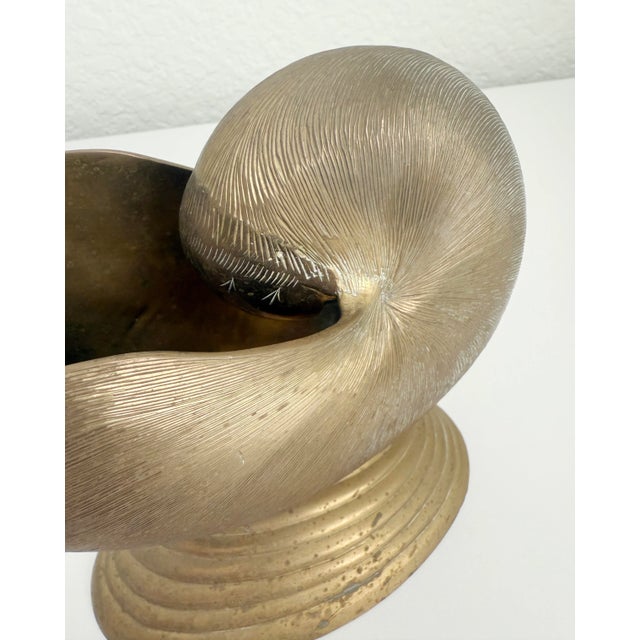 Brass Brass Nautilus Shell Planter Vase For Sale - Image 8 of 9