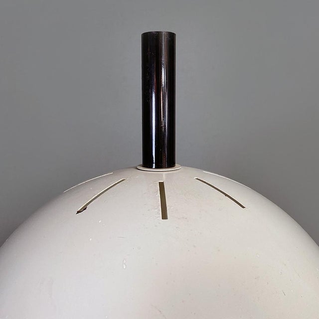 Black Italian Postmodern Black Metal Floor Lamp with White Metal Lampshade, 1980s For Sale - Image 8 of 14