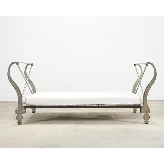 French Neoclassical Directoire Style Iron Sleigh-Form Daybed For Sale - Image 17 of 18