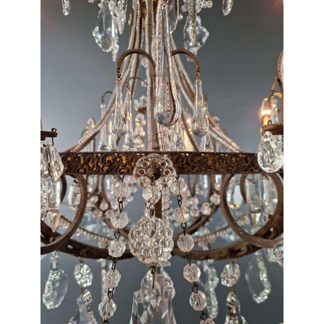 Brass 1910s Art Nouveau Brass Chandelier For Sale - Image 8 of 12