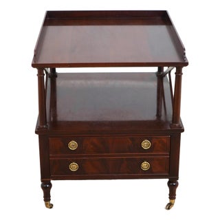 Baker Mahogany 1 Drawer Library End Table For Sale