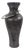 Black Ore Glass Vase with metal accent- Medium For Sale