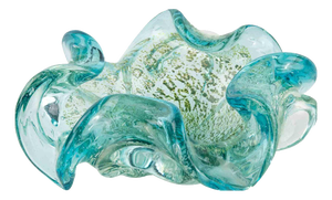 Vintage Turquoise Glass Bowl attributed to Barovier and Toso, 1950s