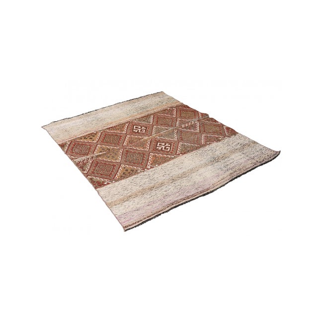 Mid-Century Modern Decorative Turkish Vintage Kilim Rug - 4`6″ X 5`4″ For Sale - Image 3 of 6