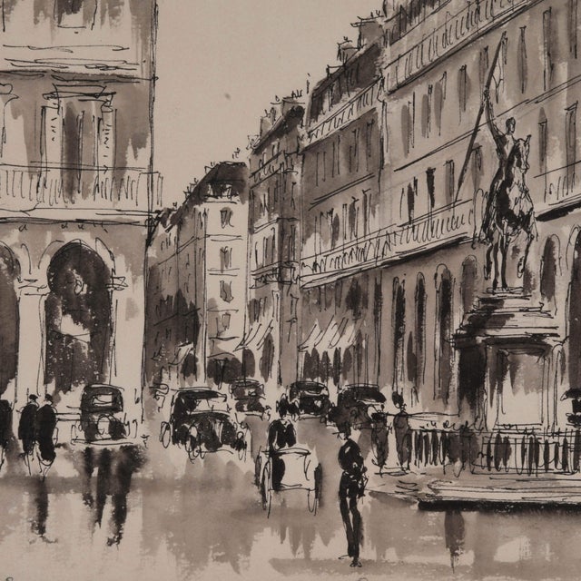 Framed Signed Guy De Neyrac Rue De Rivoli Mixed Media For Sale - Image 4 of 12